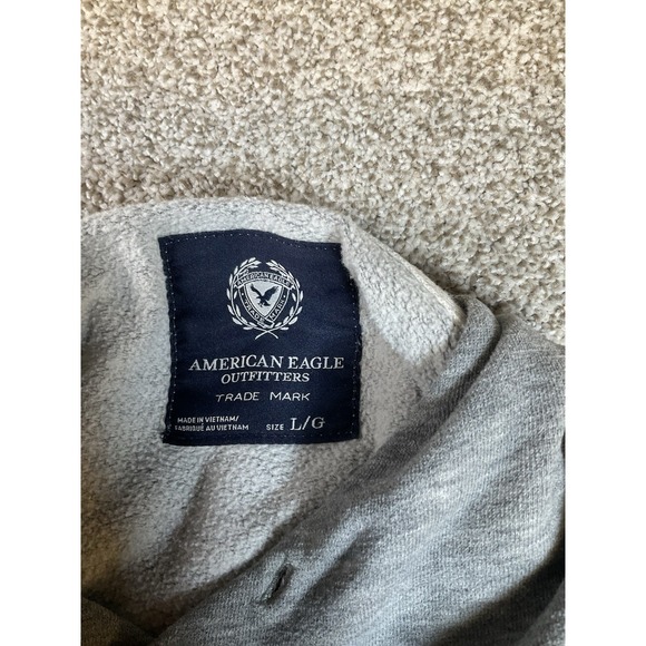 American Eagle Hoodie Womens Size Large Hooded Sweatshirt Gray Alpine Chalet - Picture 5 of 8